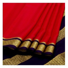 Kuberan Mysore Silk Red Blue Saree [कुबेरन् मैसूरु कौशेय रक्तवरण नीलवर्ण शाटिका]